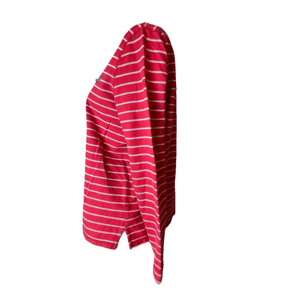 LRL Lauren Jeans Co. RALPH LAUREN Red Stripe 100% Cotton Zip Pocket Top M - Picture 6 of 15